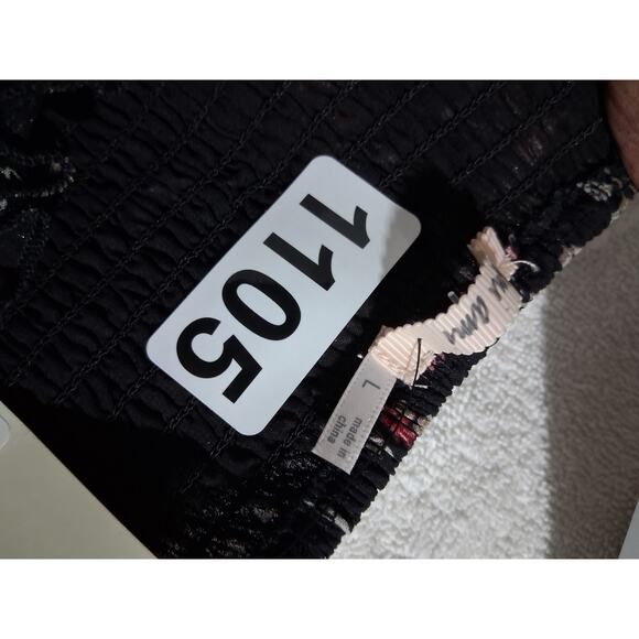 Mi Ami Smocked whimsical Fairycore Womens size Large Romantic Sheer Metallic Top - Picture 10 of 13